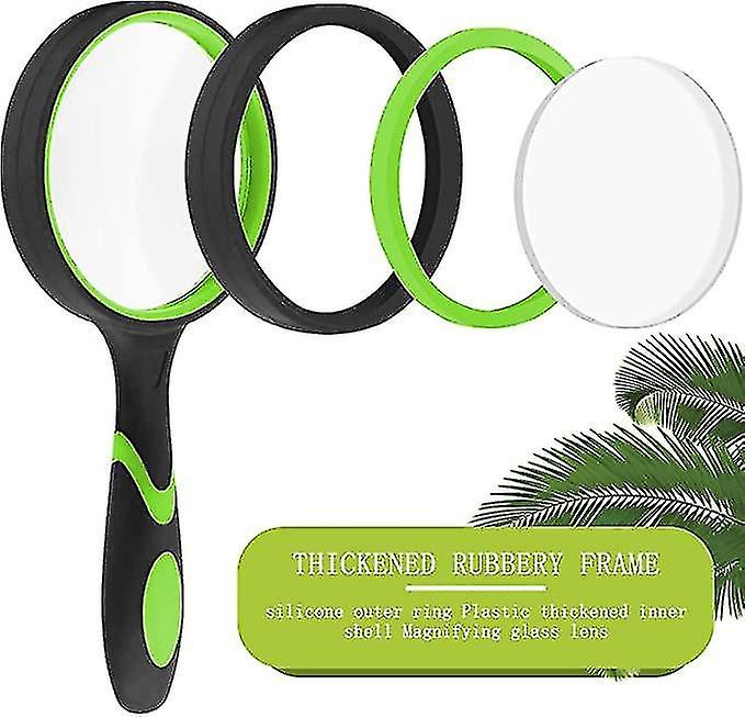 75mm Large Magnifying Glasses， Handheld Reading Magnifier With Non-slip Soft Rubber Handle For Readi