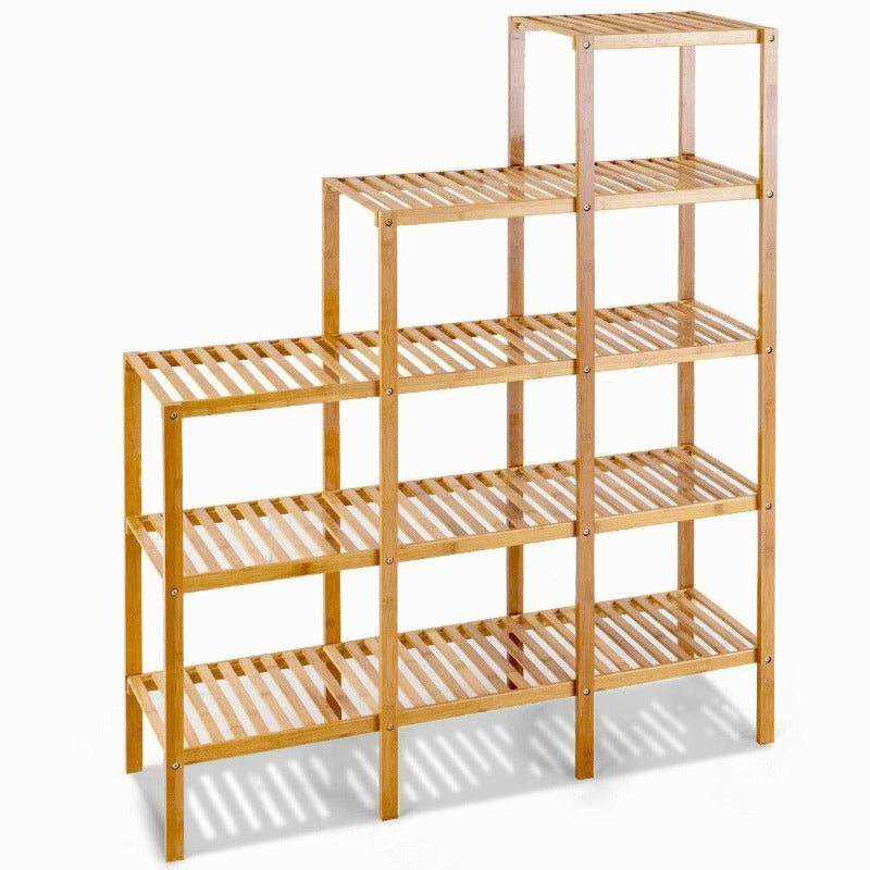 5-Tier Multifunctional Bamboo Plant Display Stand Organizer