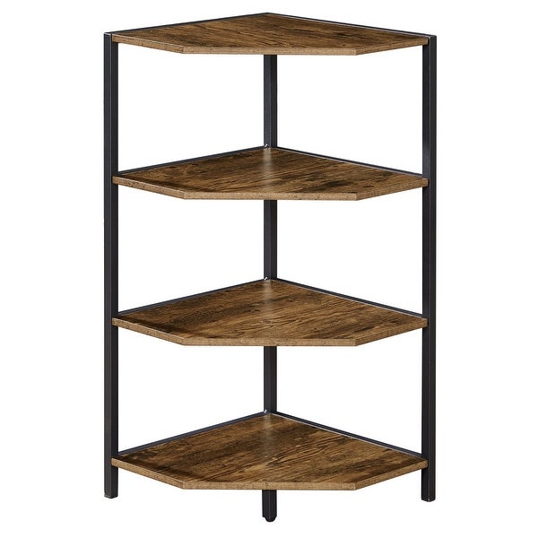 Corner End Table 4-Tier Open Shelves