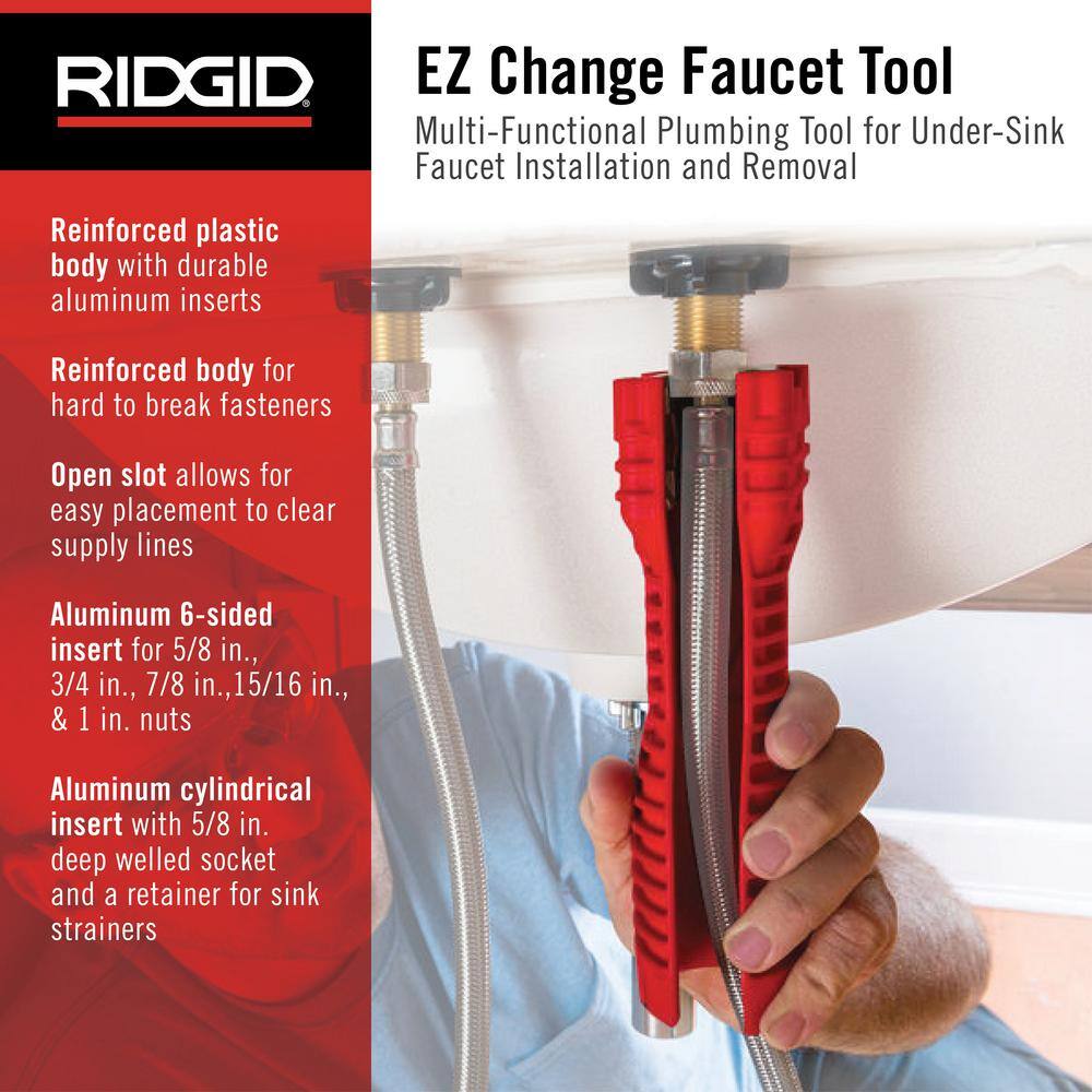 RIDGID EZ Change Plumbing Wrench Faucet Installation and Removal Tool 56988