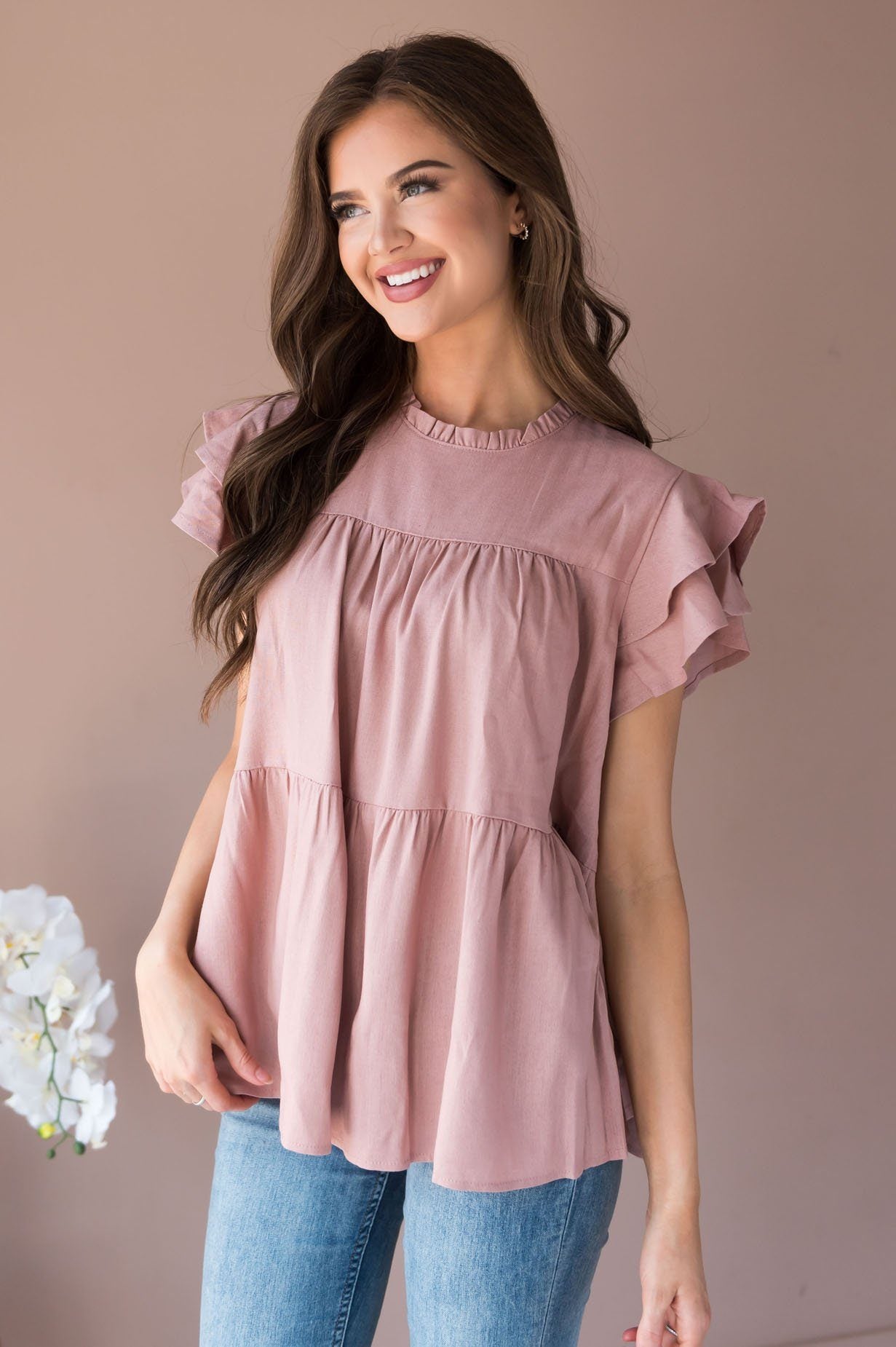 He Has Risen Modest Peplum Blouse