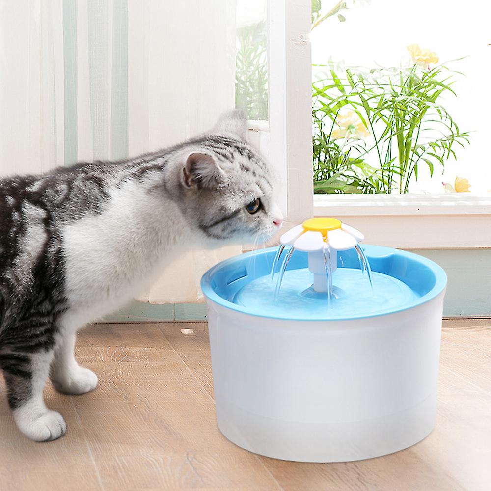 Pet Water Fountain 54oz/ 1.6l With Activated Carbon Filter Automatic Pet Water Feeder With 3 Water Flow Modes For Cats Small Dogs Blue Eu Plug