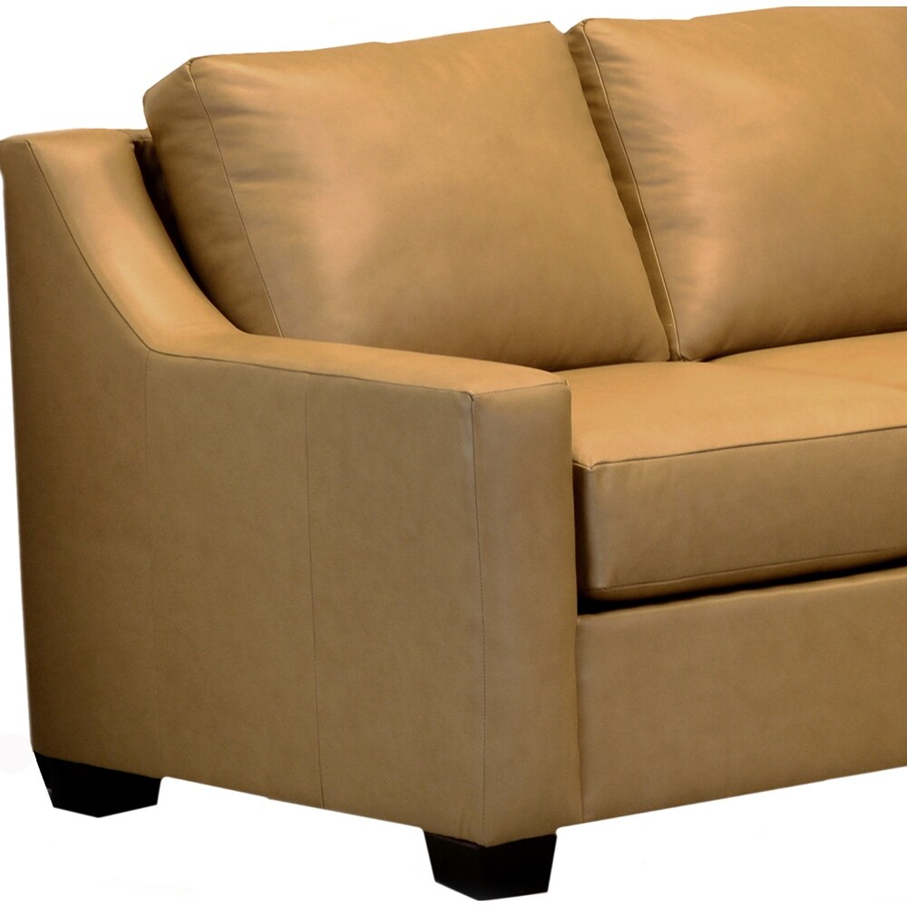 Rother Beige Top Grain Leather Sectional