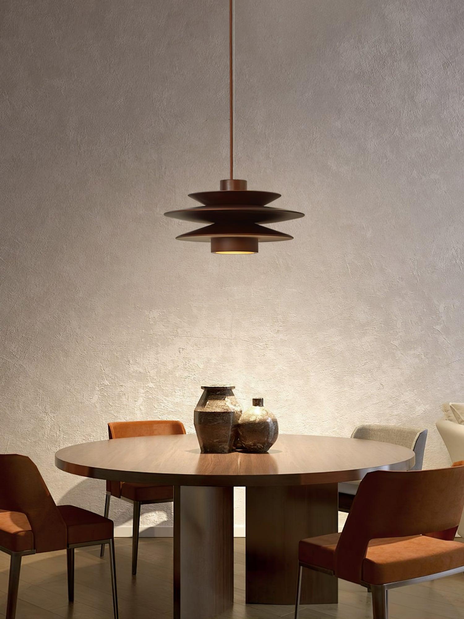 Cascade Wooden Disc Pendant Lamp