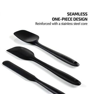 OVENTE Black Non-Stick Silicone Spatula Set with Heat Resistant  Stainless Steel Core Set of 5 SP12305B