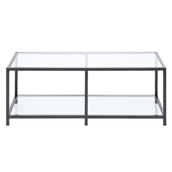 Black Glass Coffee Table Small Modern Square Simple Center Table