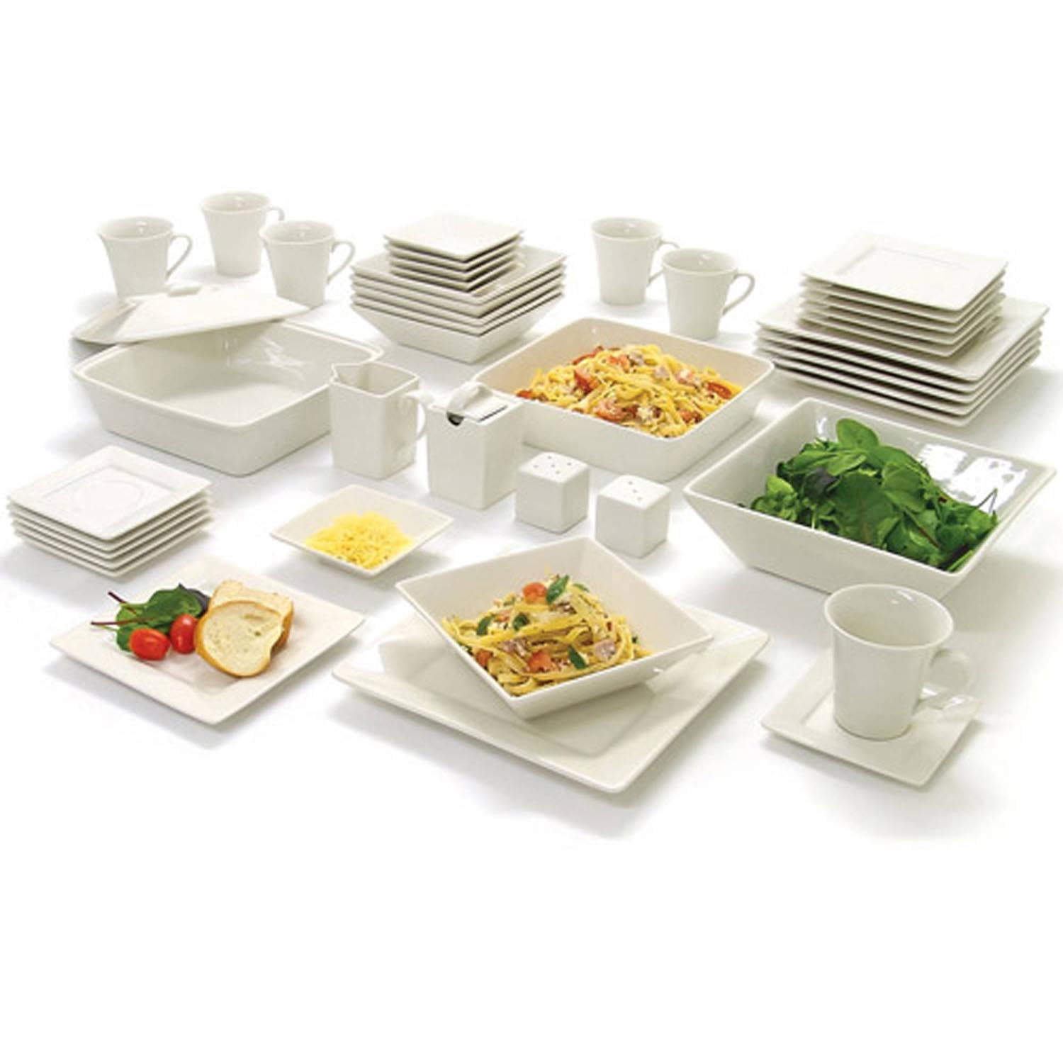 10 Strawberry Street Nova Square Banquet 45-Piece Dinnerware Set