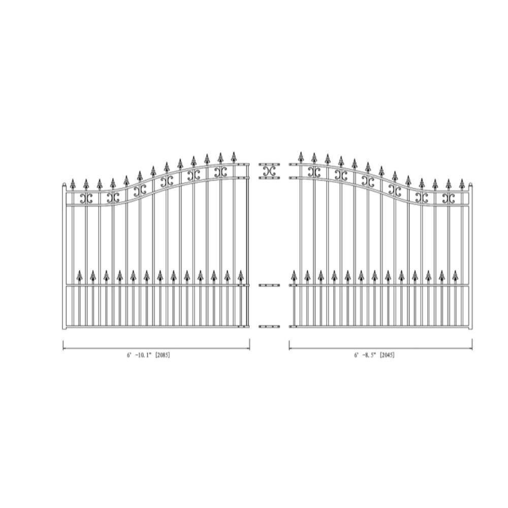 ALEKO St. Louis 14 ft. W x 6 ft. H Black Steel Single Slide Driveway with Gate Opener Fence Gate DG14STPSSLAC1500-HD