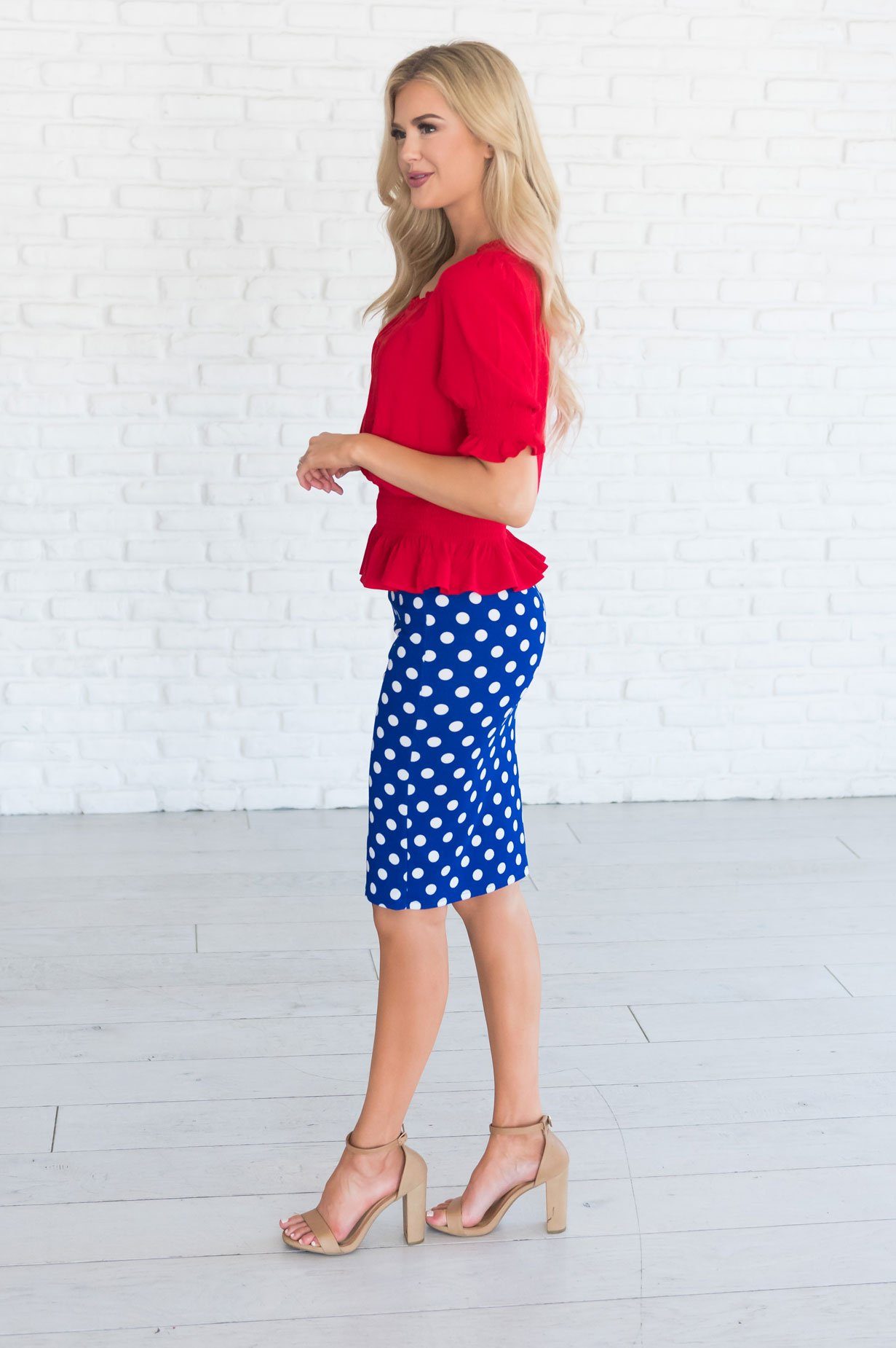 Dots Galore Modest Pencil Skirt