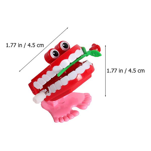 6pcs Wind-up Chattering Teeth Toys Funny Walking Teeth Toy (random Color)