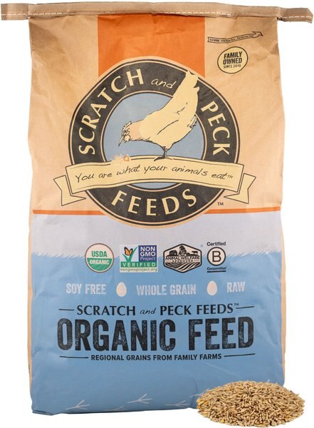 Scratch and Peck Feeds Organic Whole Oats Poultry Treats， 40-lb bag