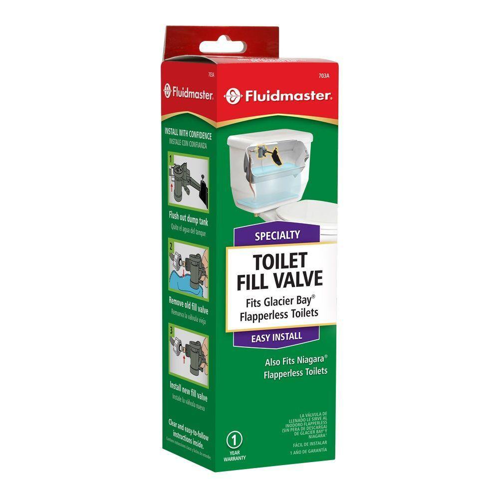 Fluidmaster Specialty Toilet Fill Valve for Glacier Bay and Niagara Flapperless Toilets 703AP4