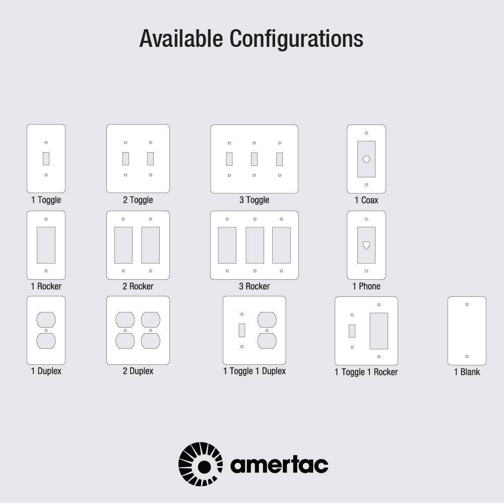 AMERELLE Moderne 2 Gang 1-Toggle and 1-Rocker Steel Wall Plate - Brushed Bronze 148TRBZ