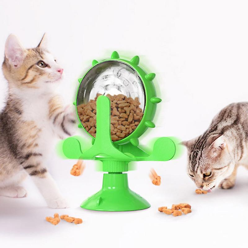 Rotatable wheel cat food feeder toys