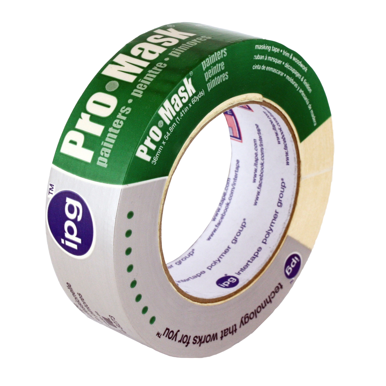 IPG Pro-Mask 1.41 in. W X 60 yd L Beige Masking Tape