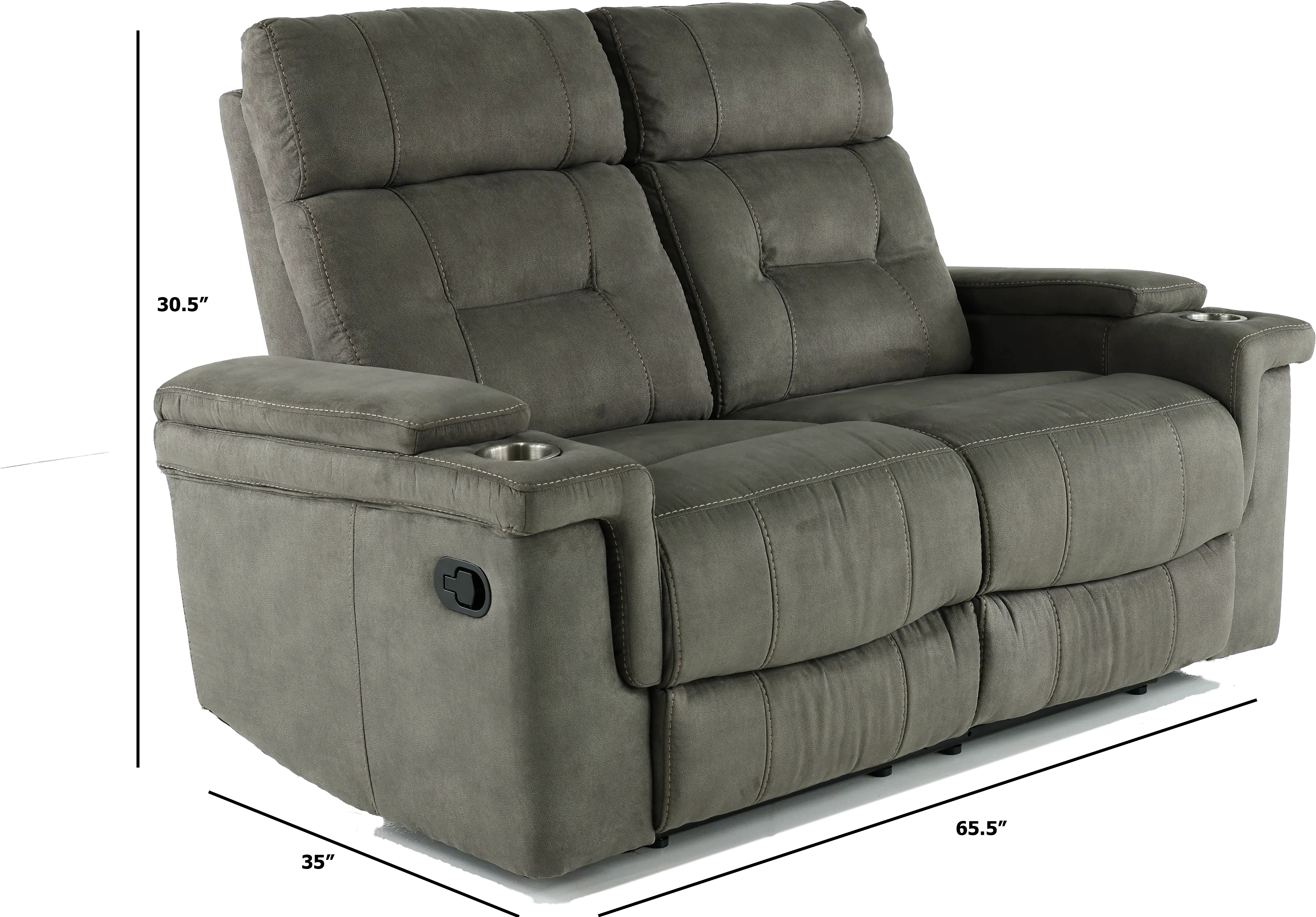 Diesel Cobra Gray Reclining Loveseat