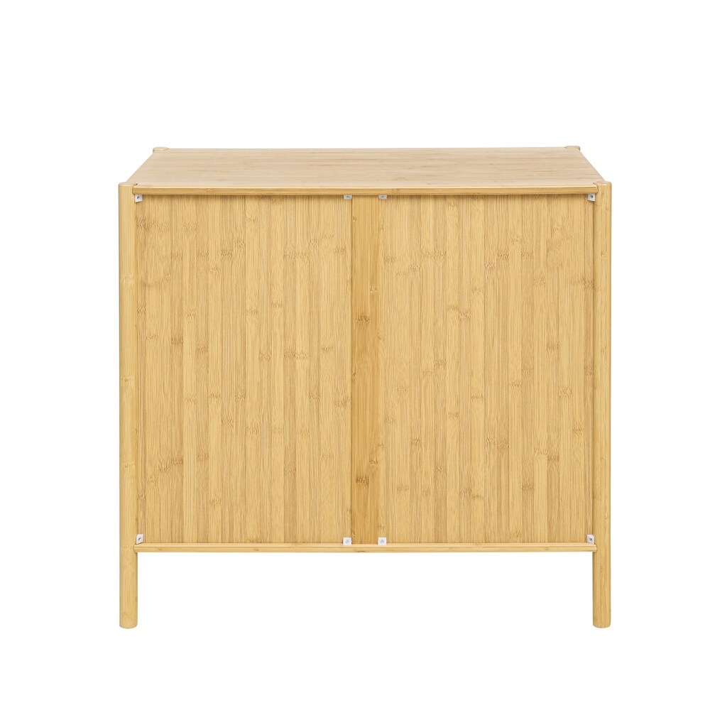 Bamboo 3 Drawer Cabinet  Buffet Sideboard Storage Cabinet