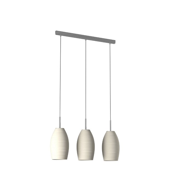 3 light Batista Glass Pendant Matte Nickel white Eglo