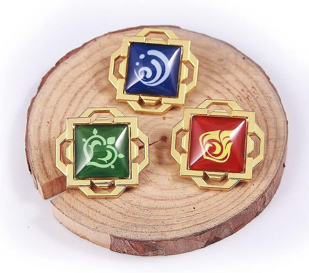 Genshin Impact Vision Brooch Pins - Eye Of God Luminous Brooch - Game Project Accessories For Women F -