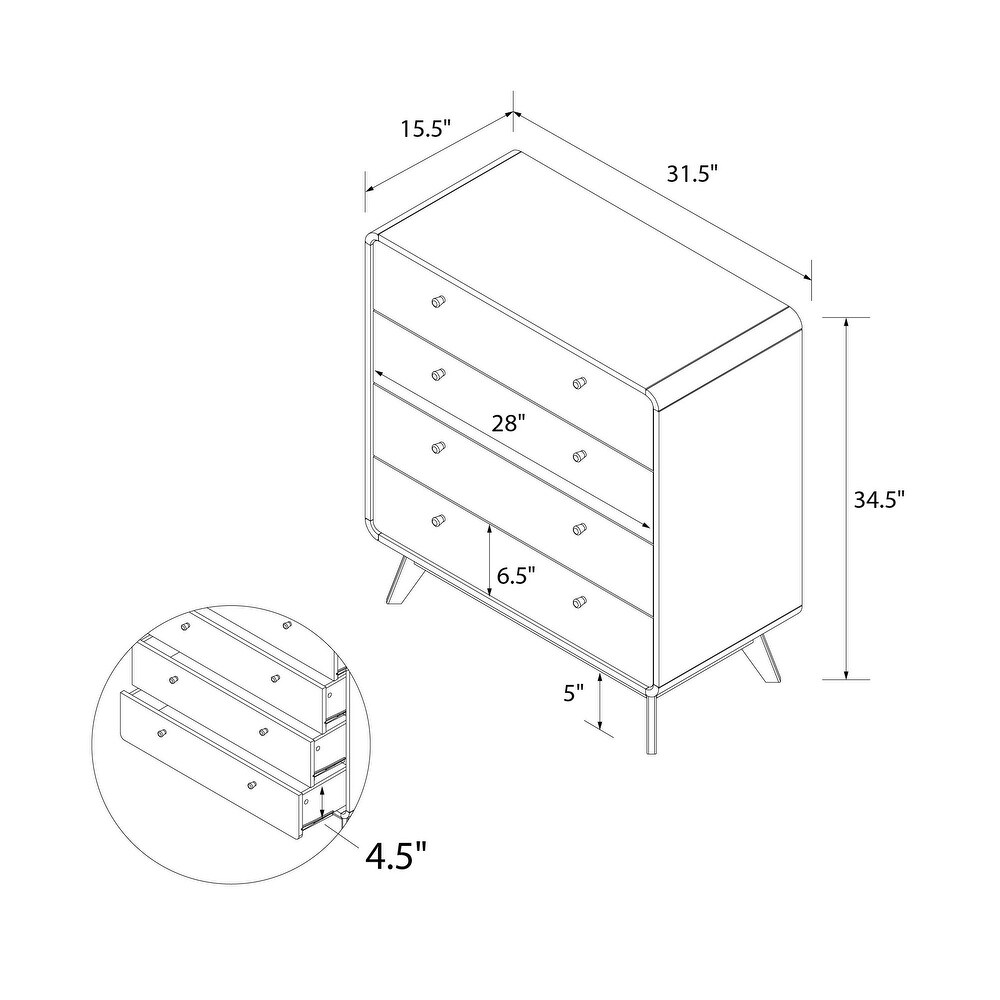 Ren Home Leva 4 Drawer Dresser