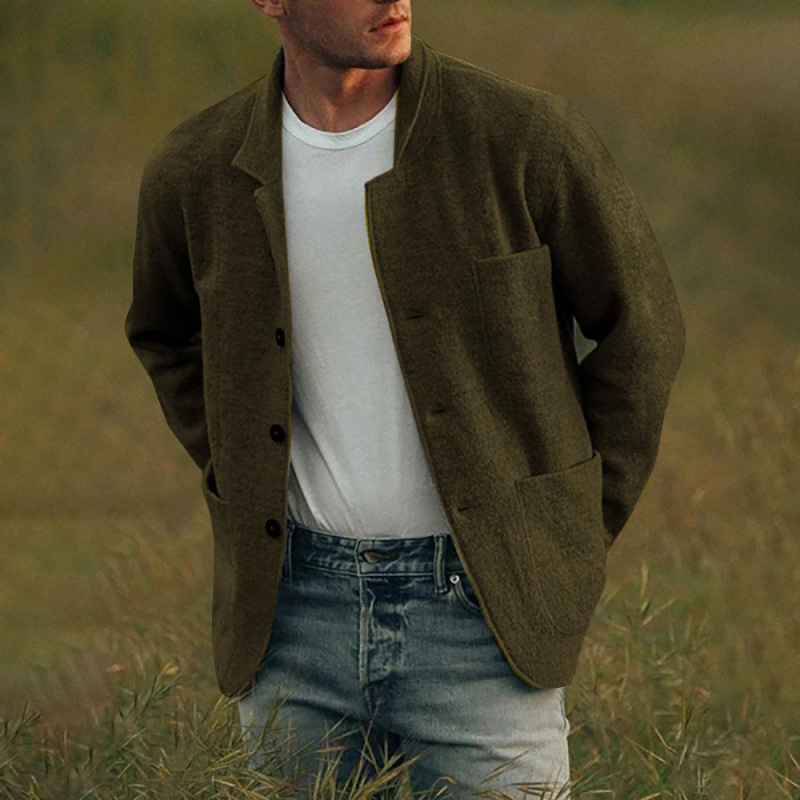 🎄Christmas Sale🔥 Men's Solid Color Fashion Jacket Coat Casual Jacket Coat