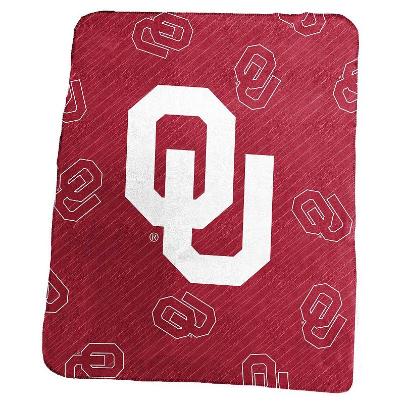 Oklahoma Sooners 50 x 60 Repeating Logo Classic Plush Throw Blanket