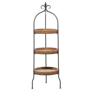 Litton Lane 51 in. Brown Metal Traditional 3 Shelf Shelving Unit 16402