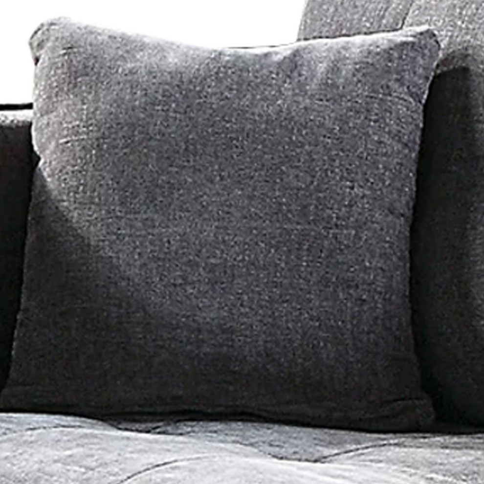 Hak 52 Inch Loveseat Rounded Curved Arms Biscuit Tufting Wood Legs Gray   Transitional   Loveseats   by Dot  ampBo  Houzz