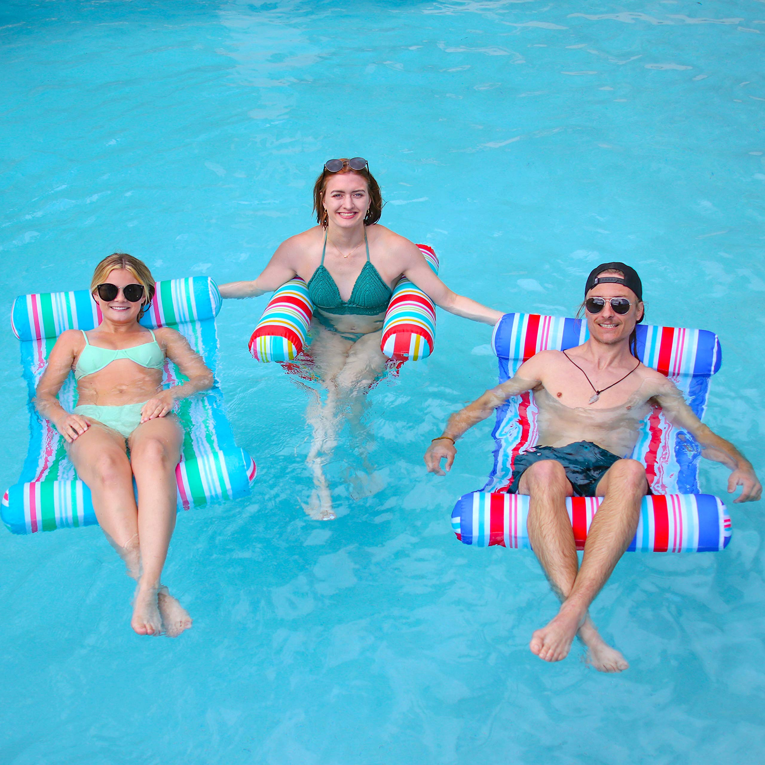 Clearance - Inflatable Pool Stripes Hammock, 3 Pieces