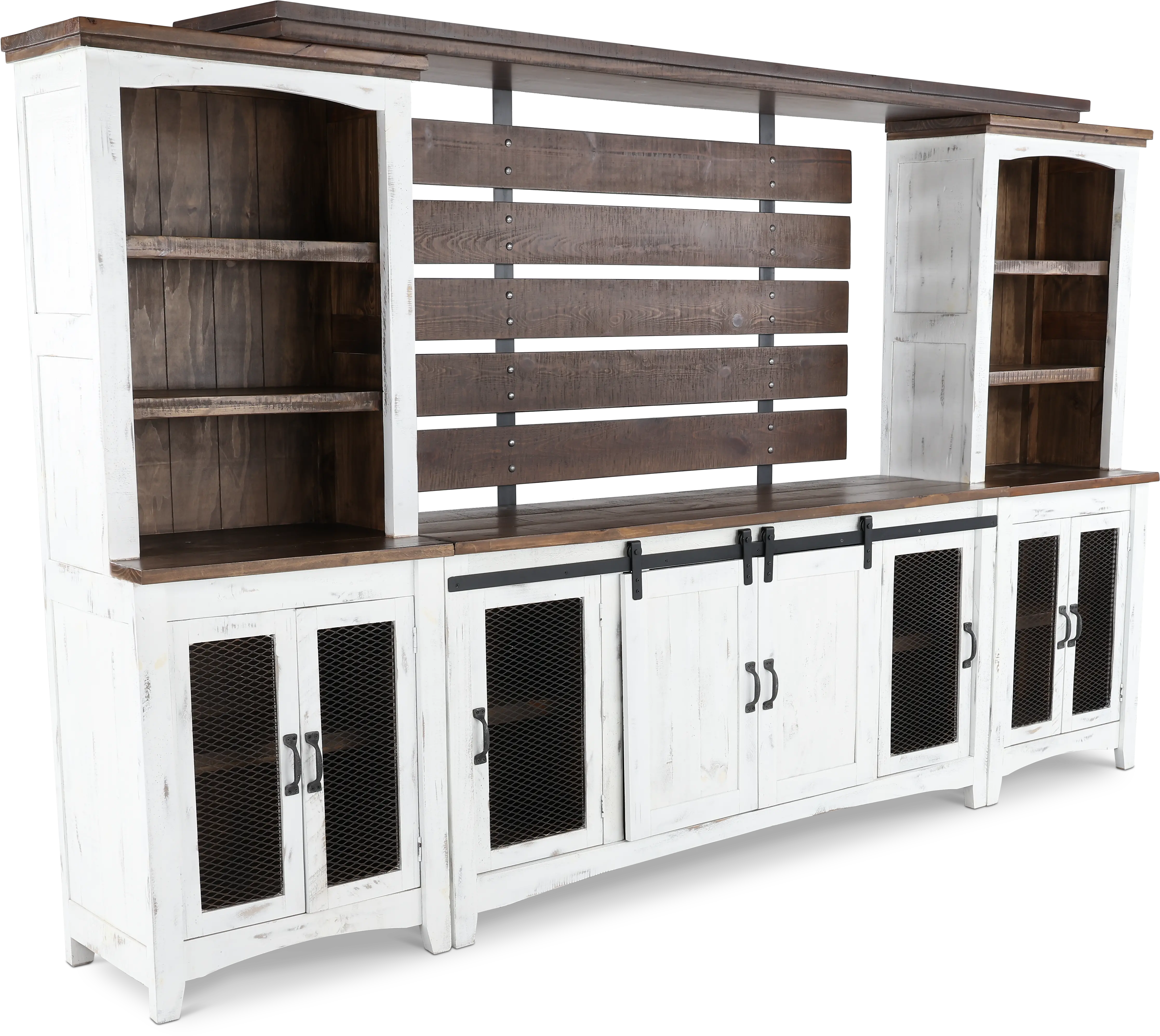 Pueblo Rustic White Entertainment Center