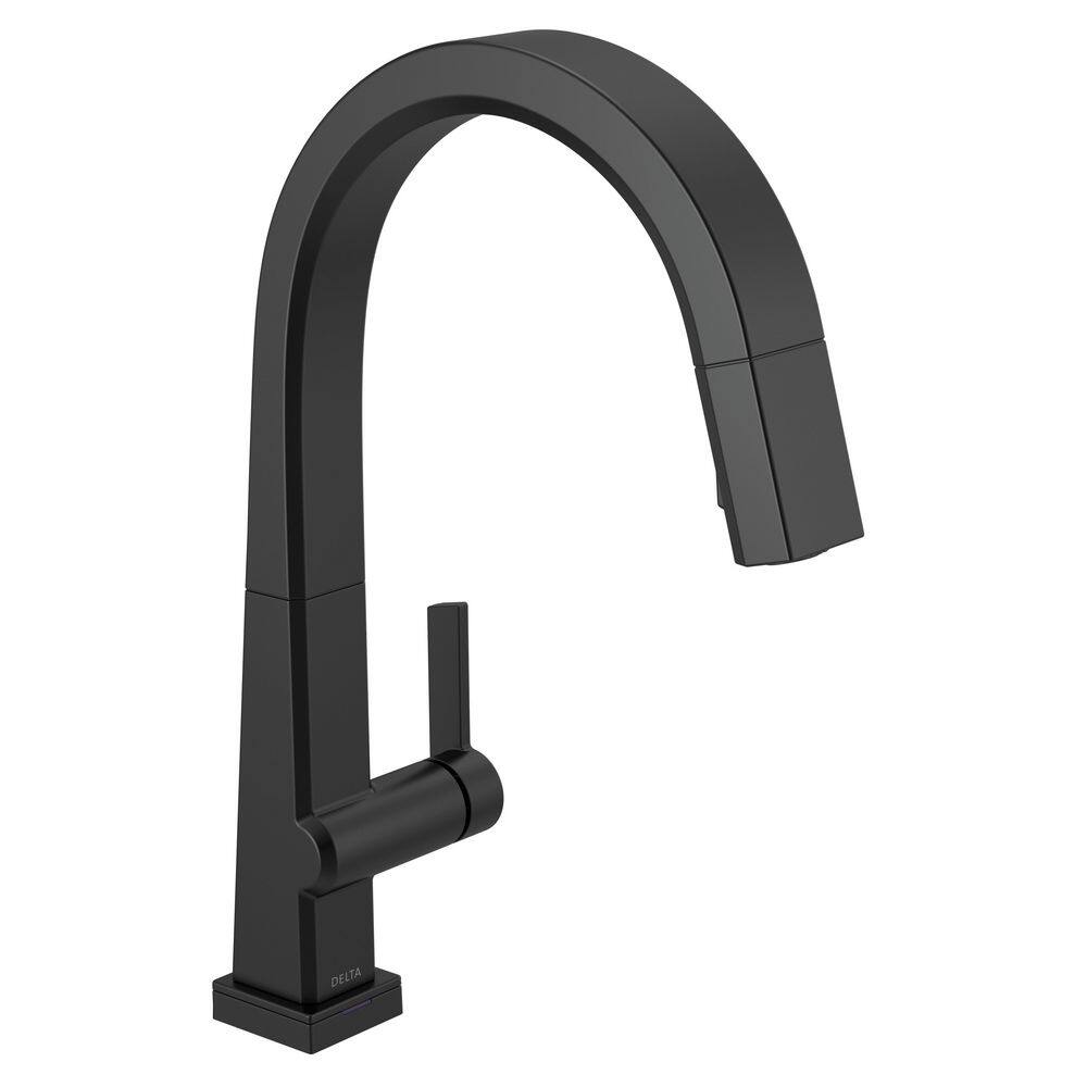 Delta Pivotal Single-Handle Pull-Down Sprayer Kitchen Faucet with Touch2O Technology in Matte Black 9193T-BL-DST