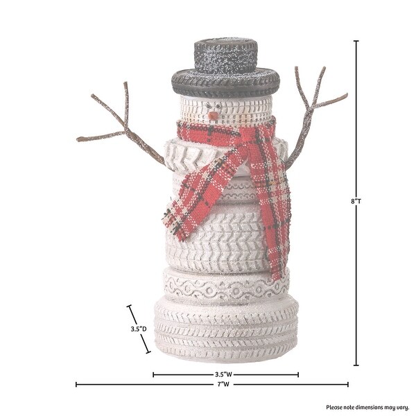 8 Resin Country Tire Stack Snowman