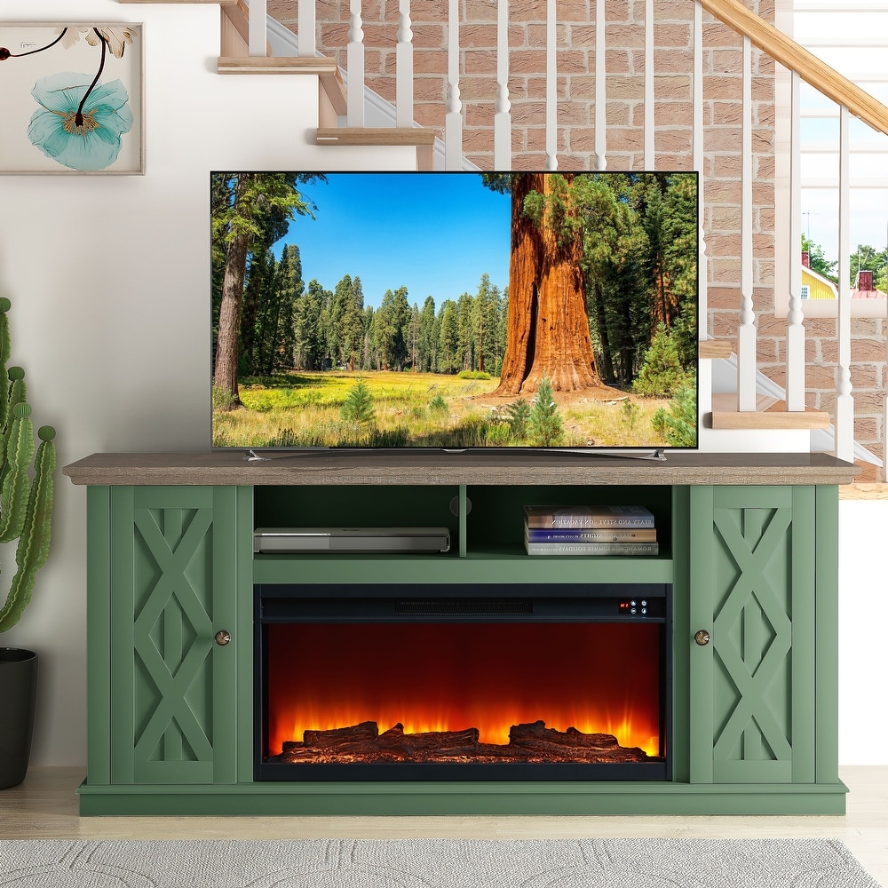 68 in. TV Stand for TVs up to 75 in. with Fireplace