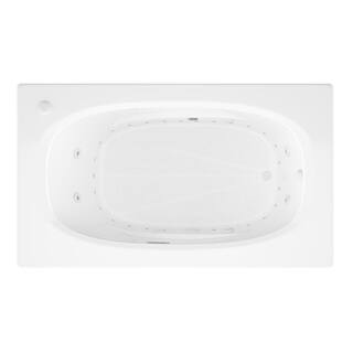 Universal Tubs Tiger's Eye Diamond Series 5.5 ft. Left Drain Rectangular Drop-in Whirlpool and Air Bath Tub in White HD4266PDLX