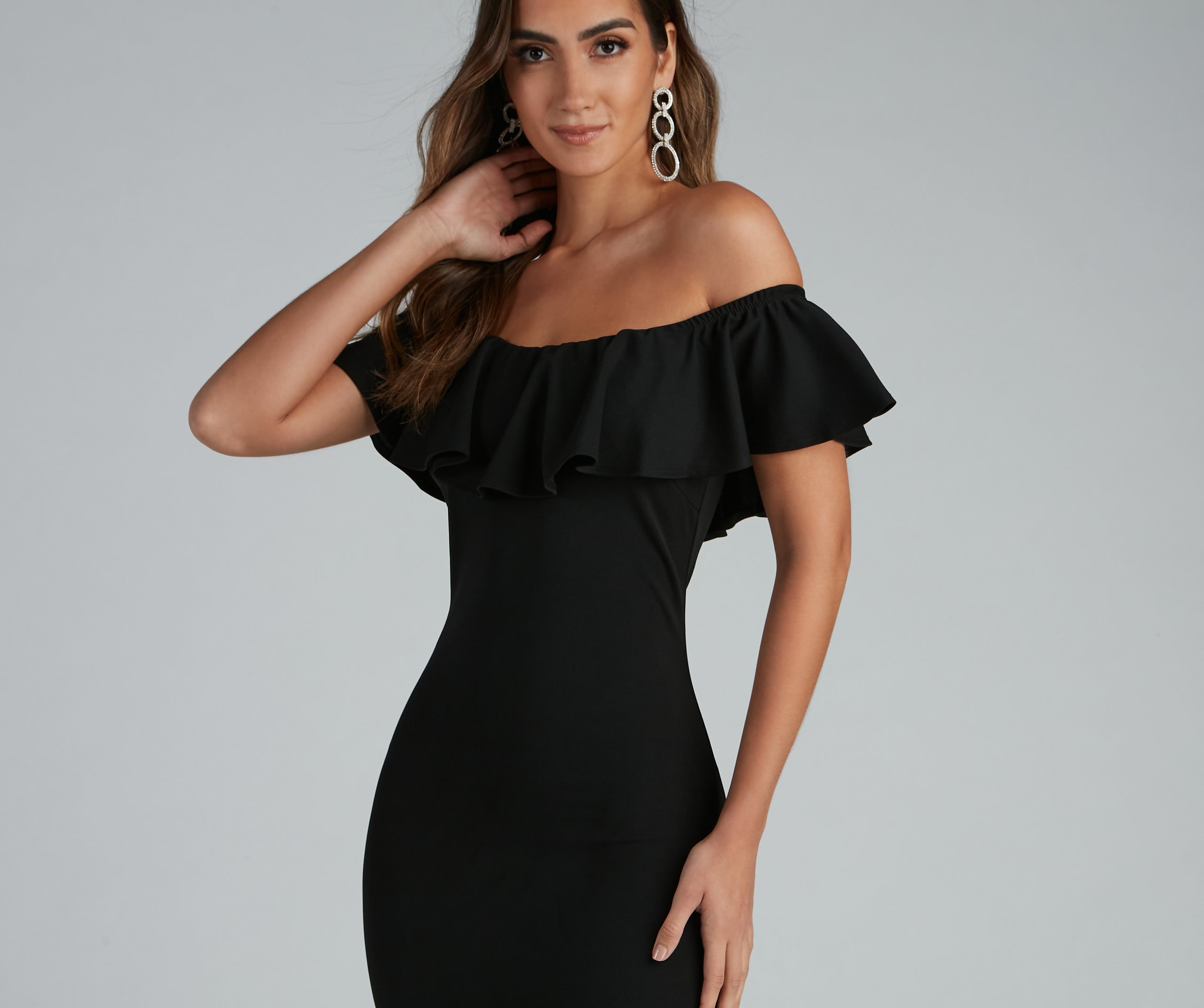 A Stylish Affair Ruffled Midi Dress