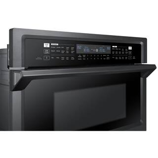  30 in. Electric Steam Cook Wall Oven with Speed Cook Built-In Microwave in Fingerprint Resistant Black Stainless NQ70M6650DG