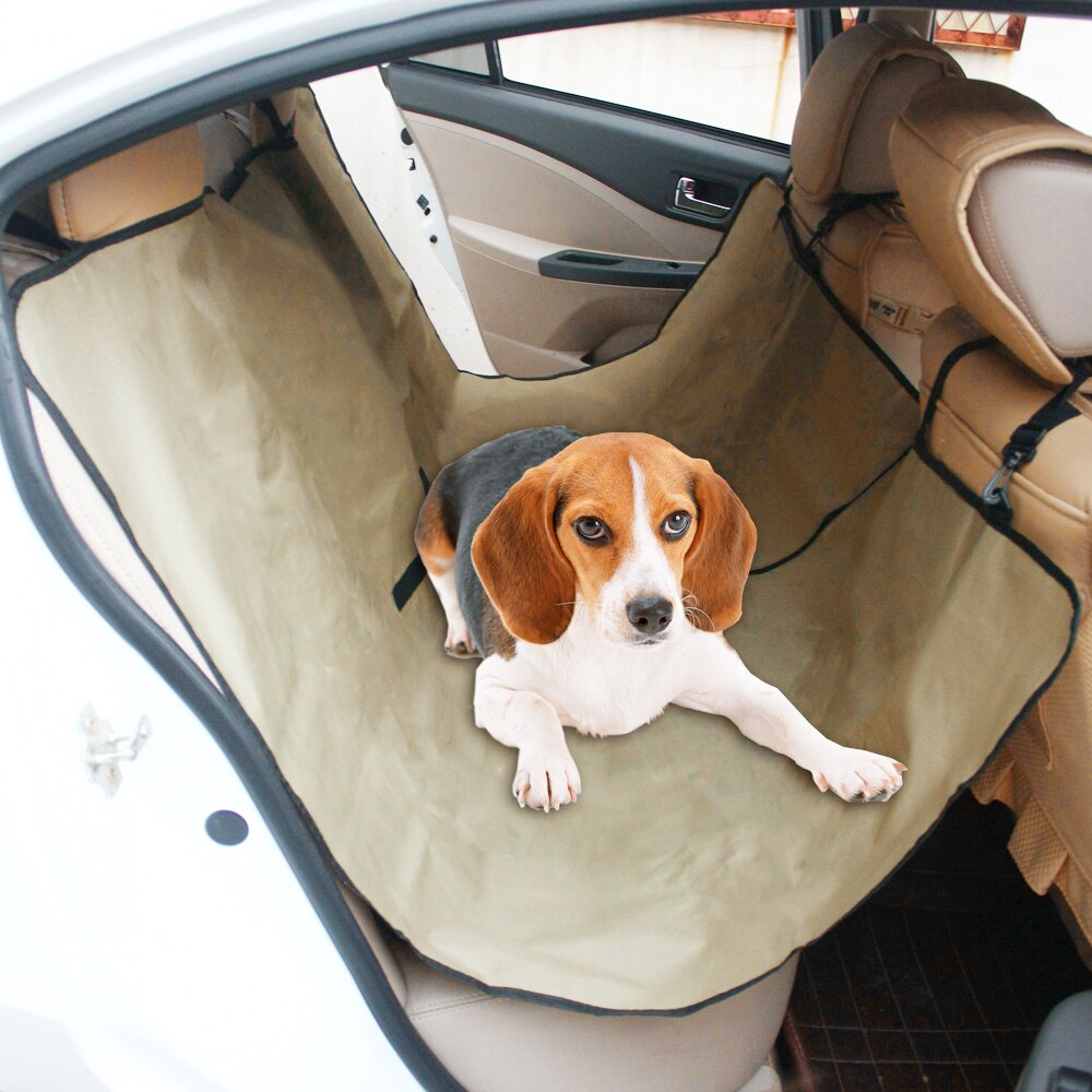 Elah International Auto Pet Seat Cover Waterproof Machine-Washable Protect Dirt Spills Beige One Size