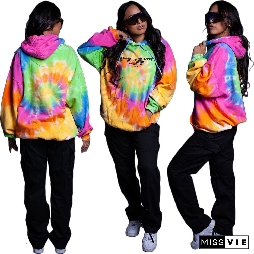 Graffiti Hooded Long Sleeve Pullover Sweatshirt