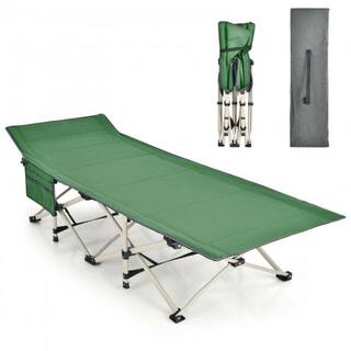 Alpulon Green Wide Foldable Camping Cot with Carrying Bag ZMWV070