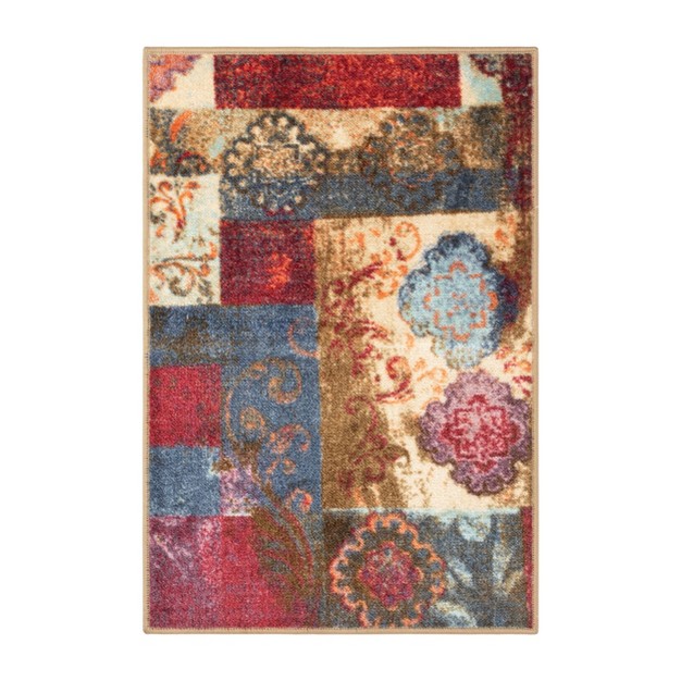 Damask Scroll Medallion Color Block Indoor Area Rug Or Runner Rug By Blue Nile Mills