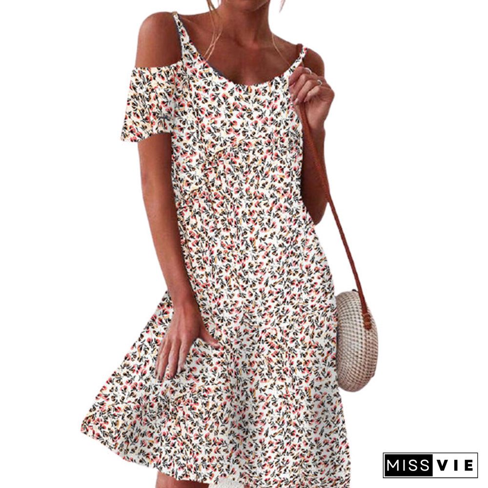 Small Floral Loose Off Shoulder Dress