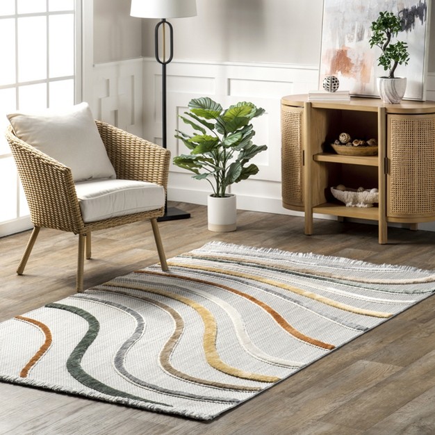 Nuloom Bebe Contemporary Waves Fringe Area Rug