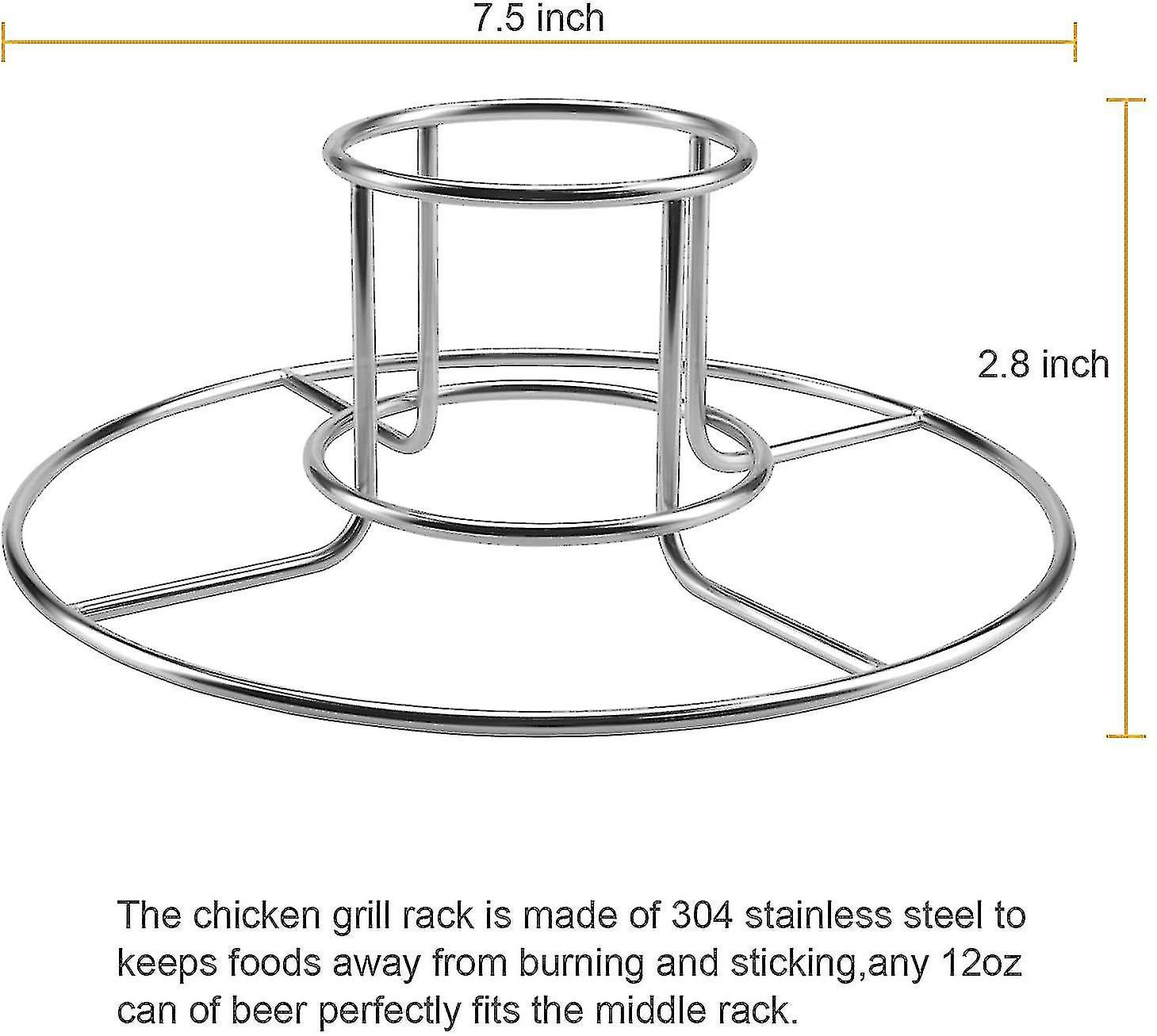 Beer Can Chicken Holder， Chicken Turkey Roasting Rack For Smoker And Grill， Stainless Steel Chicken Stand， Dishwasher Safe Barbecue Accessories