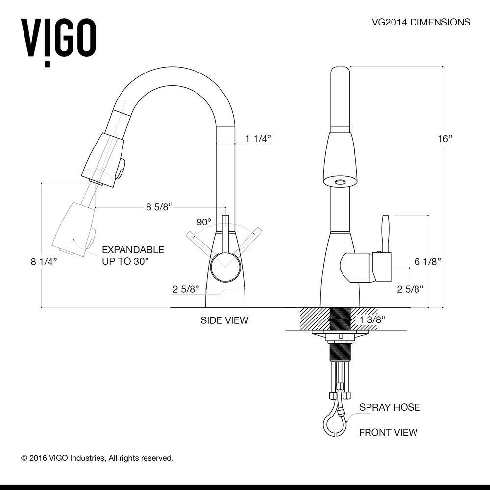 VIGO Graham Single Handle Pull-Down Sprayer Kitchen Faucet in Matte Black VG02014MB