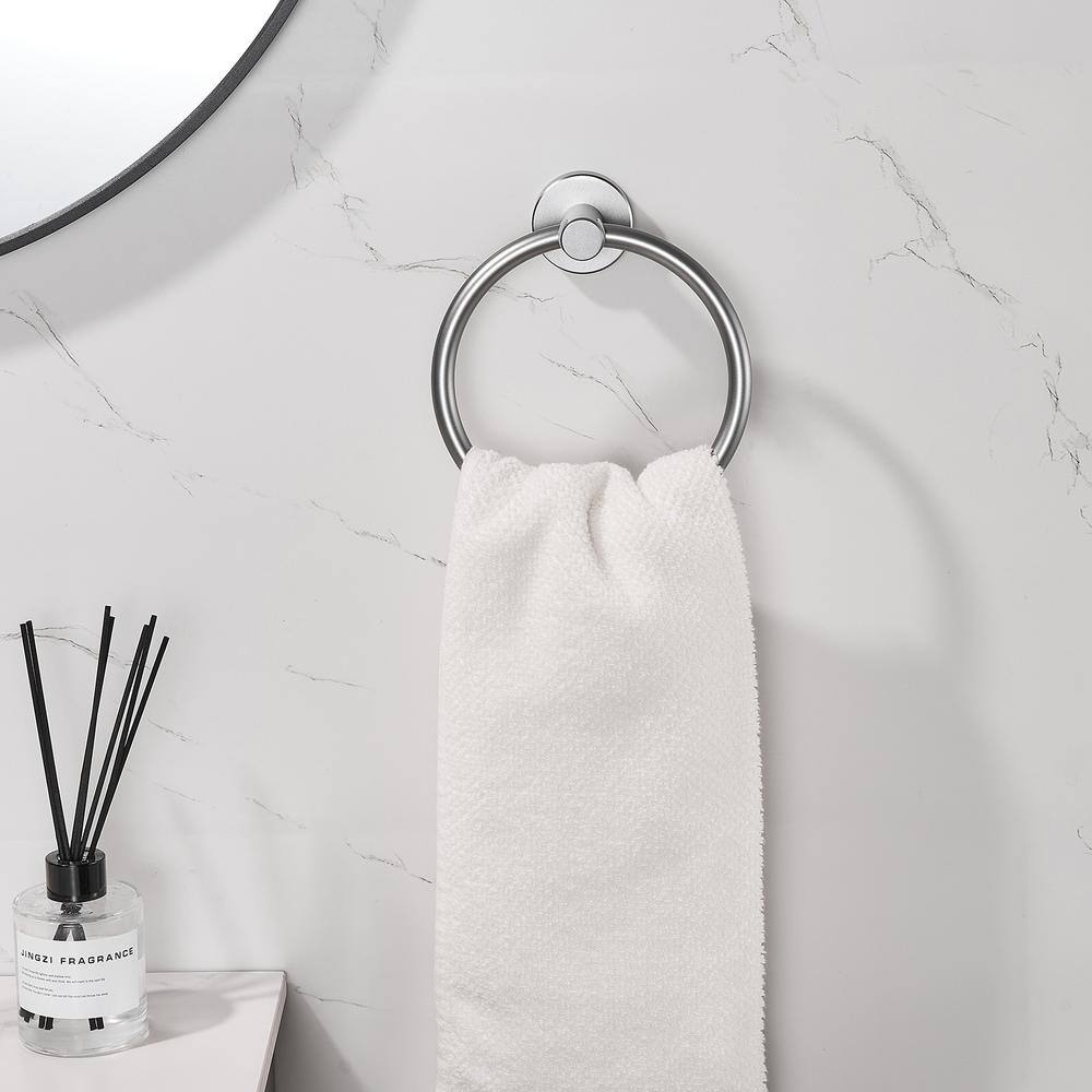 Heemli Simplicity Wall-Mounted Hand Towel Ring in Gray KCAM01GR