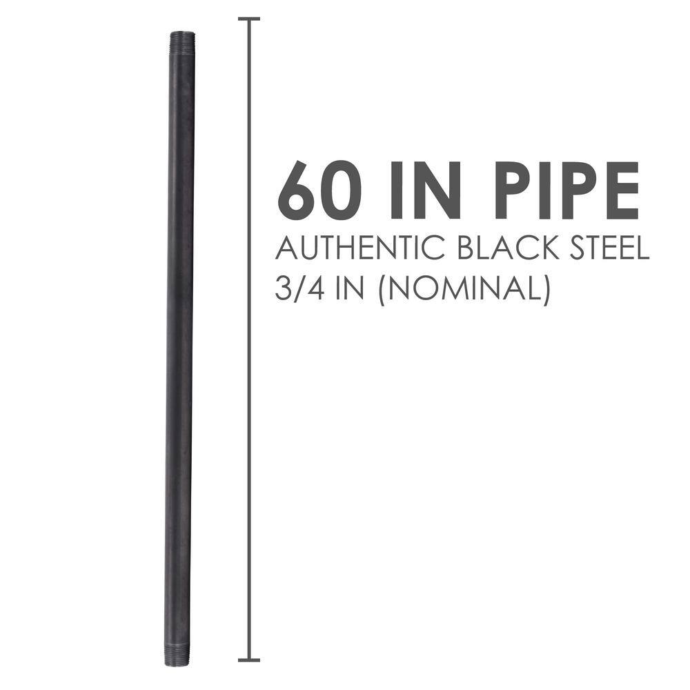 STZ 34 in. x 5 ft. Black Steel Sch. 40 Cut Pipe PDB P34X60