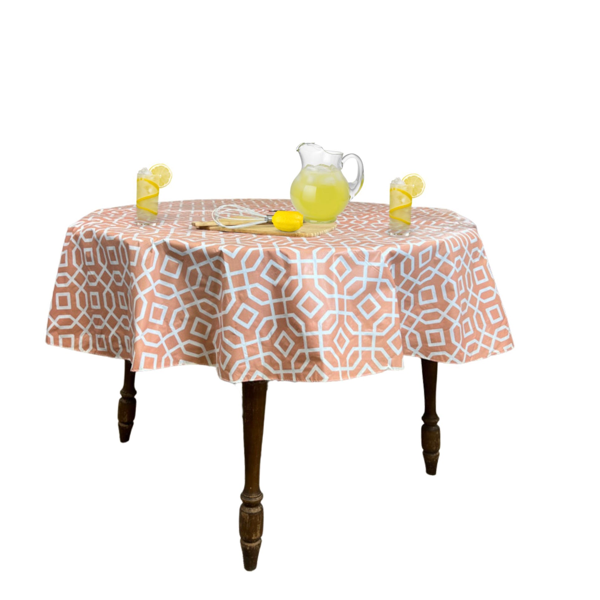 Summer Umbrella Vinyl Tablecloths: Patio Table Cover with Hole and Zipper Closure for Umbrella, 52" x 70" Inch Rectangle