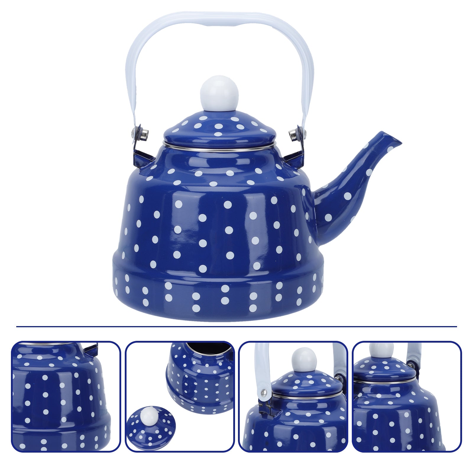 1Pc Durable Heating Water Kettle Dot Enameled Teapot Kitchen Teapot for Home