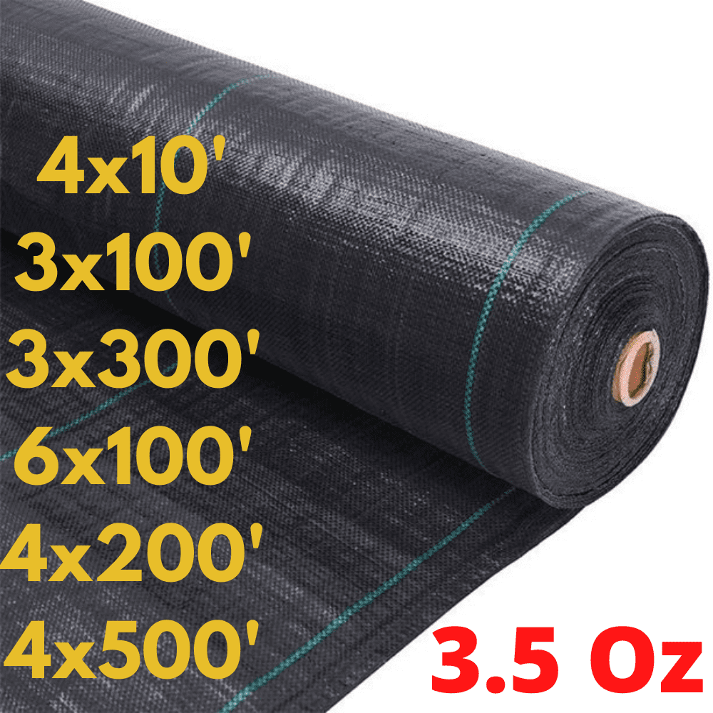 JM Gardens 3 ft x 100 ft Weed Barrier, Black Landscape Fabric, Weed Control Mat, 3.5 oz