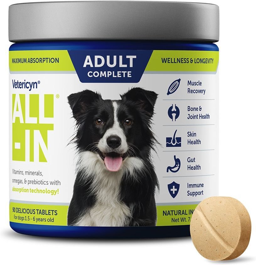 Vetericyn ALL-IN Life-Stage Adult Dog Supplement， 90 count